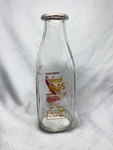 Vtg Pleasant Dairy Lewiston, ME One Quart Clear Glass Dairy Bottle With Cap - $29.95