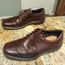 Mens Ecco Lace Up Brown Dress Work Shoes Size 43 (10US) EUC - $48.51