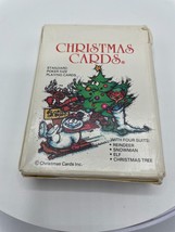 Christmas Playing Cards Deck Reindeer, Tree, Snowman, Elf, Vintage 1986  - £4.45 GBP