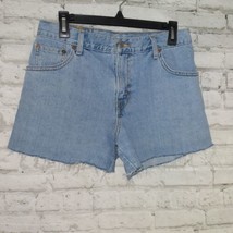 Levis Womens Cut Off Shorts 8 Blue Jean High Waisted Light Wash - £17.54 GBP