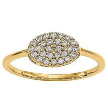 0.20CT Vero Diamante Grappolo Ovale Fidanzamento Anello 14K Oro Giallo Placcato - £166.27 GBP