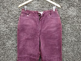 * Vintage Bagatelle Leather Pants Women 10 Purple Lined High Rise * Needs Zipper - £14.76 GBP
