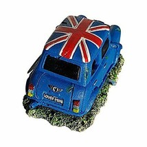 Mini Car With Union Jack Roof Flag Fish Tank Aquarium Ornament with Air Bubbler - £14.86 GBP