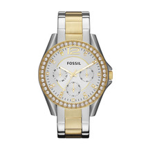 Fossil Women&#39;s Riley Champagne Dial Watch - ES3204 - £74.88 GBP