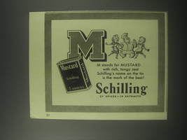 1941 Schilling Mustard Ad - M stands for mustard - $18.49