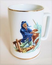 Norman Rockwell Museum Art Braving The Storm 1984 Porcelain Mug Stein 12oz VTG - £12.07 GBP