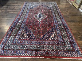 Per&#39;sian Tribal Rug 6x11, Red Blue Ivory, Antique Per&#39;sian Carpet - £1,927.94 GBP