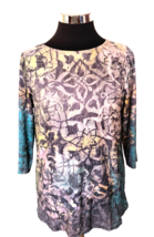 Coldwater Creek Pullover Blouse Multicolor Paisley Polyester Crinkle Round Neck - £11.87 GBP