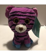 play tive fun tiger stripes stuff plush purple blue glitter eyes 8” Cat ... - $25.56 CAD