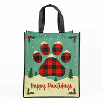 NEW Happy Pawlidays Christmas Paw Reusable Tote Shopping Bag 16 x 13.75 inches - £6.35 GBP