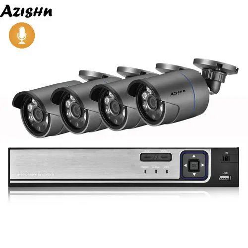 Azishn 8CH 4MP Poe Nvr Cctv Security System Face Detection Hd Outdoor O Record I - £558.08 GBP