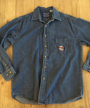 Vintage Hard Rock Cafe Denim Button Down Shirt Mens Small Dallas TX - $44.00