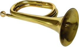 Military Emergency Bugle Cavalry Trumpet Brass Blowing Old Style Copper - £32.35 GBP