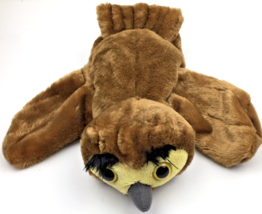 Dream Intl Owl  Hand Puppet Honey Brown Body Yellow Face Long Eyelashes - £11.49 GBP