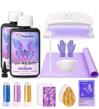 HeyClear UV Resin Kit with Light -200g Crystal Clear, Hard Resina UV Lig... - $29.40