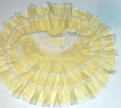 Vtg Full Circle Pageant Party Dress Sheer Light Yellow Infant Girl Baby 6-12mos - £54.50 GBP
