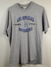 Majestic Los Angeles Dodgers Graphic T Shirt Mens Size Large Gray Knit Cotton - £9.36 GBP