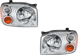 Headlights For Nissan Frontier 2001 2002 2003 2004 Halogen Chrome Pair - $168.26