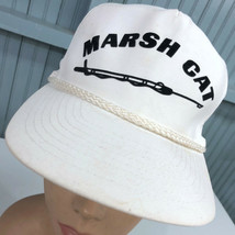 Marsh Cat Vintage Rope Front Leather Strap Baseball Cap Hat - £15.32 GBP