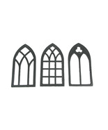 Set of 3 Black Cast Iron Gothic Cathedral Window Design Kitchen Trivets - £30.24 GBP