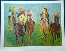 Barbara Lainere The Horsemen Signed Art Proof Lithograph Print Horse Racing - £39.38 GBP