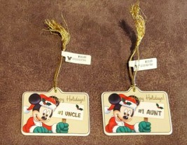 Disney World Mickey Mouse #1 Aunt &amp; Uncle - Happy Holidays Christmas Ornaments - £13.70 GBP