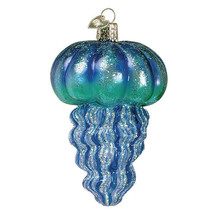 Old World Christmas Blue Jellyfish Nautical Coastal Christmas Ornament 12657 - £13.46 GBP