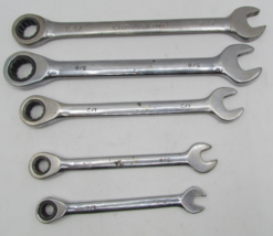 Pittsburgh 5 Piece Ratcheting Combo Wrench Set Standard 9/16 5/8 1/2 3/8... - $11.04