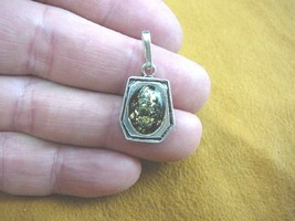 (P22-41) Green Amber Oval Baltic Poland .925 Sterling Silver Pendant Jewelry - £20.16 GBP