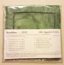 Sferra Acanthus Sage Green Square Cocktail Napkins 6PC. Egyptian Cotton ... - $48.41