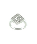 Platinum Finish Indian Real Silver Ring CZ Studded - £28.01 GBP