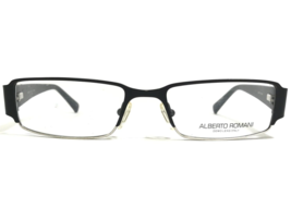 Alberto Romani Eyeglasses Frames AR 902 BK Black Silver Rectangular 51-17-135 - £43.87 GBP