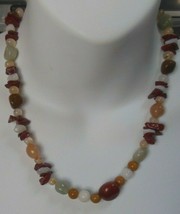 Multi-color Glass Stone Trade Bead Necklace 18.5&quot; - $74.25
