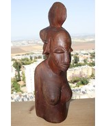 Africa Hand Carved Statue Tribal Antique Yoruba Female Figurine Large an... - €95,09 EUR