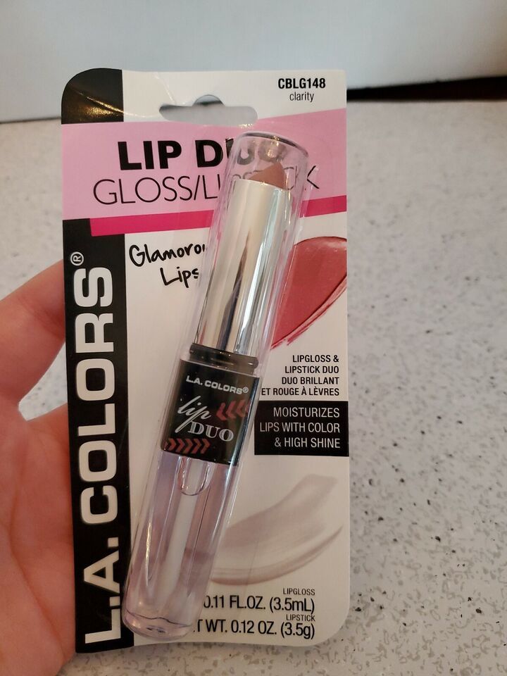 L.A. Colors Lip Duo Gloss/Lipstick Moisture Clarity New In Package