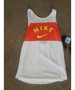 NEW NWT Nike Girls Tank Top White red open back Sz- M Med 12-14 / DD2389... - £14.93 GBP