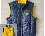 Columbia Vest Womens XL Michigan Wolverines Full Zip REVERSIBLE Navy Blu... - $37.51