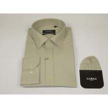 Men's Shirt, Hankie CASILA Turkey Cotton Blend Long Sleeves 501480-06 Solid Sage image 4