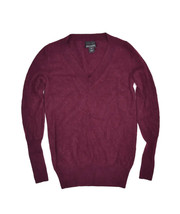 J Crew Italian Cashmere Sweater Womens XS Burgundy V Neck Pullover Jumper - £26.34 GBP