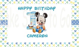 Baby Mickey 1st Birthday Edible Cake Topper Decoration - $12.99