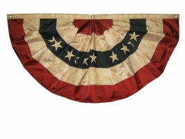 Vintage Style USA Pleated Fan Flag 3x6 Ft American US Bunting Flags Fan Banner - £28.44 GBP