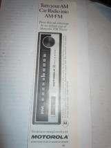 Vintage Motorola Car Radio AM-FM Print Magazine Advertisement 1973 - $5.46 CAD