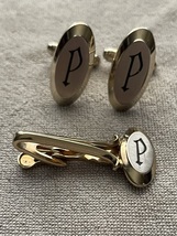 Hickok Vintage Tie Bar and Cufflinks Set  Monogram “P” - £9.33 GBP