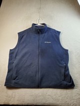 Columbia Vest Mens Size 2XL Blue Fleece Sleeveless Pockets Logo Full Zipper - £13.32 GBP