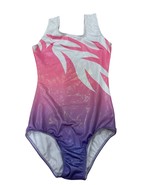 Girls Elyk Size 12 Pink &amp; Purple Ombre Shimmer One-Piece Leotard Gymnastics - €12,40 EUR