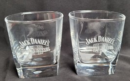 Jack Daniels Single Barrel Lowball Rocks Embossed Glasses Lot Of 2 - £11.68 GBP