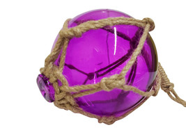 [Pack Of 2] Purple Japanese Glass Ball Fishing Float With Brown Netting Decor... - £57.66 GBP