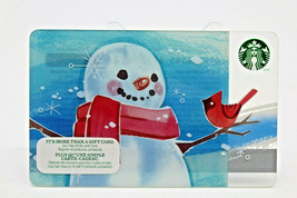Starbucks Coffee 2014 Gift Card Snowman Red Bird Christmas Holiday Zero ... - $10.84