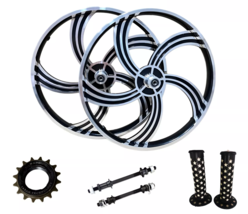 BMX Bicycle 20 ALLOY Sport Rim Black Color 5 SPOKE Wheelset - Freewheel ... - $149.90