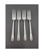 WM Rogers Mfg Set 4 Dinner Fork PRISCILLA LADY ANN Silverplate Flatware ... - $22.99